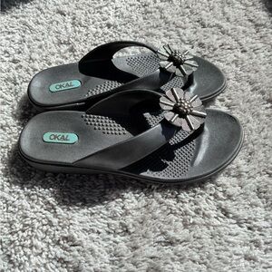 Women's Okal Gray and Silver Sandals- S